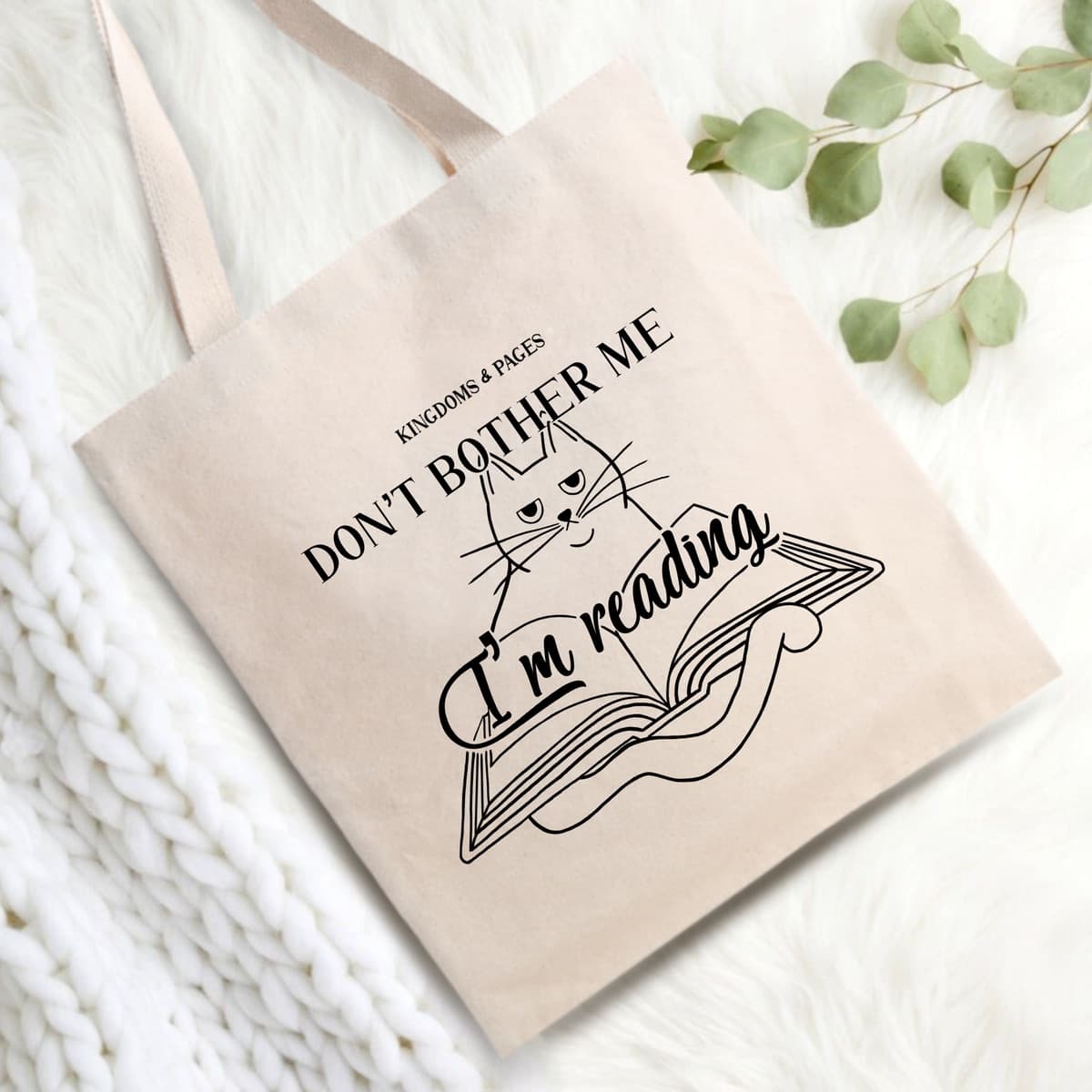 Tote Bag “Don’t Bother Me, I Am Reading” Grumpy Cat